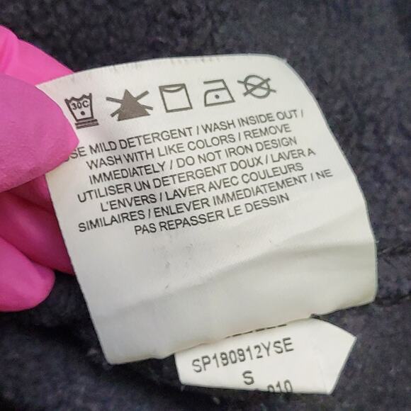 NIKE Swoosh Hoodie Womens Small 20x24 Black Spellout - Picture 12 of 15